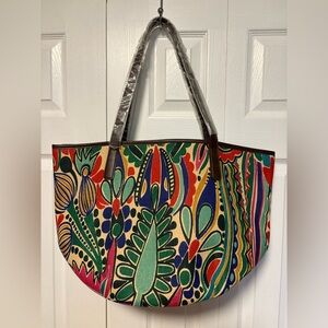 NWOT Neiman Marcus Colorful Patterned Tote Bag
